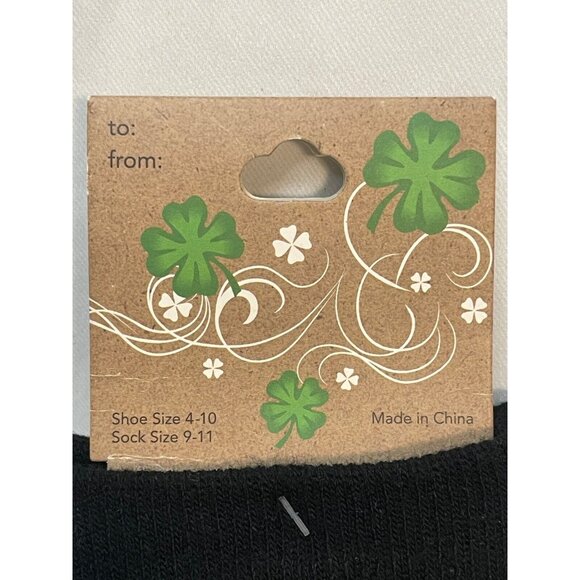 K Bell Lucky 4 leaf clover long socks shoe size 4 10 sock size 9 11 new - Picture 2 of 6